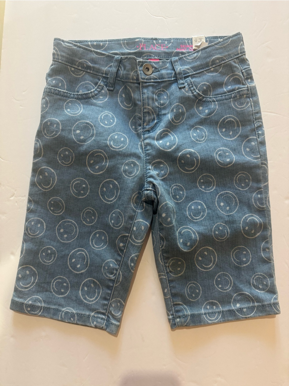 Children’s Place Blue Denim Jeans with White Smiley Print